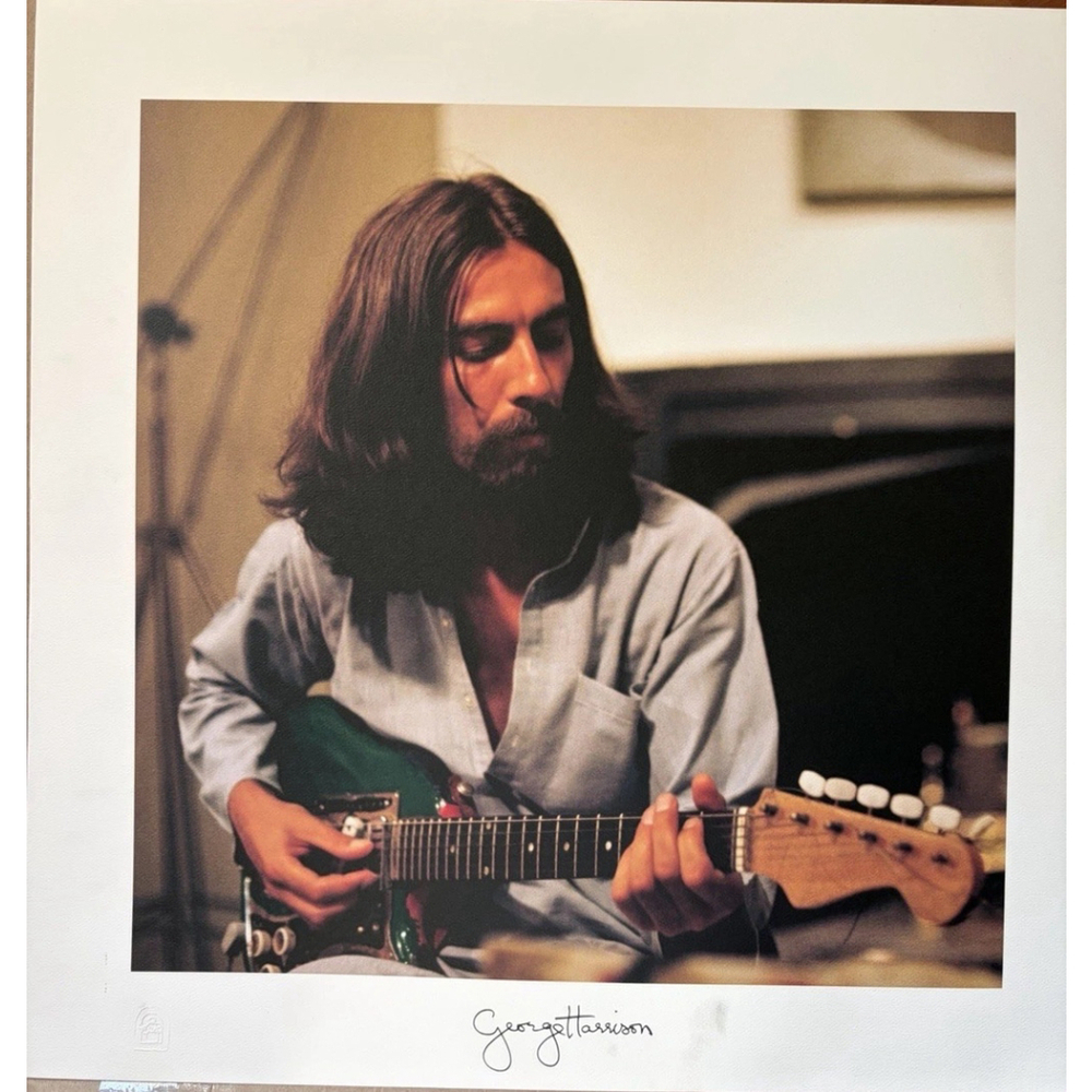 George Harrison Playing The Guitar Litho - 20”x20” - Mint Condition